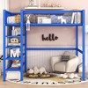 Full Size Metal Loft Bed with 4-Tier Shelves and Storage - 2 of 4