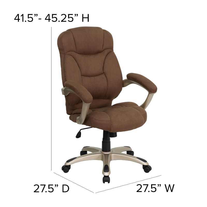 Emma and Oliver High Back Executive Ergonomic Office Chair with Silver Nylon Base and Arms, 4 of 10
