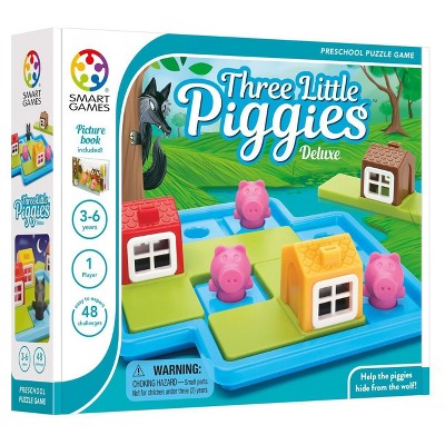 Three Little Piggies Deluxe Preschool Puzzle Game with Story Book