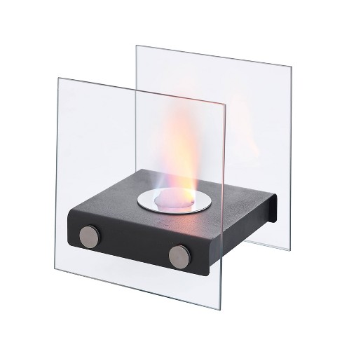 Table Fireplace Square black