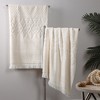 Cotton Geometric Jacquard Plush Soft Absorbent Bath Towel Set by Blue Nile Mills - 2 of 4