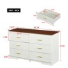 Dresser For Bedroom, Rustic Farmhouse 6-Drawer Dresser, Buffet Server Cabinet Console Table W/Gold Metal Handles, Storage Cabinet For Home - 2 of 4