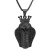 Steeltime Men's stainless steel and simulated diamonds cobra king snake pendant. Color Options: Silver, Gold, Black - 2 of 4