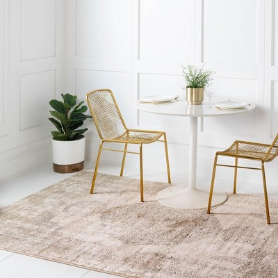 Ivory Medallion Easy-Care 9'x12' Rectangular Synthetic Rug