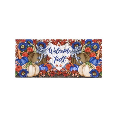 Evergreen Welcome Fall Neutral Sassafras Mat Sassafras Indoor Outdoor Switch Doormat 1'10"x22"