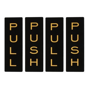 Unique Bargains Acrylic Self-Adhesive Decor Home Business Push Pull Door Sign 2 Pairs - 1 of 4