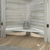 Resenkos 4-Panel 67" Tall Wood Privacy Screen Room Divider - 3 Shelves, Folding Storage for Bedroom, Distressed - 2 of 4
