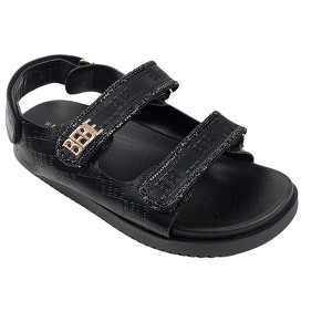 bebe Women's Adjustable Velcro Straps Sport Sandals with Rhinestone Trim and Logo Rivet - 1 of 4