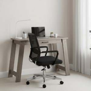 Homy Casa Writing Desk with Storage Drawer for Home Office, Bedroom or Study Space, Grayish Brown - 1 of 4