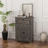 GlasFlength Kitchen Storage Accent Kitchen Cabinet Storage Cabinet Morden Sideboard Cabinet 2 Doors for Dining Room, Brown, 23.5"*11.8"*34.5" - 2 of 4