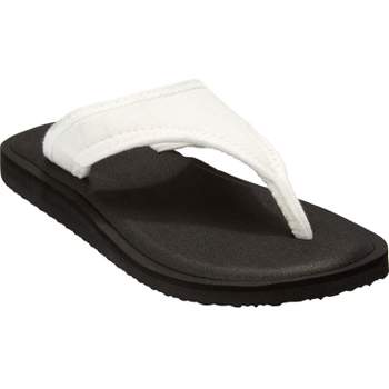Comfortview Women's Wide Width The Sylvia Soft Footbed Thong Slip On Sandal