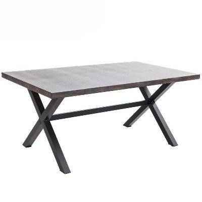 65.9"  Rectangle Large Metal Patio Table - Black - Captiva Designs