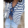 Coolmee Women's Tie Front Cardigan Long Sleeve Rib Knit Shrug Sweaters Crop Tops - 4 of 4