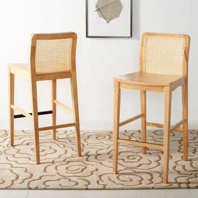 Benicio Natural Rattan Bar Stool Set of 2