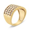 10K Yellow Gold Plated Silver 1 1/2 Cttw Diamond 4 Row Channel Band Ring - 4 of 4