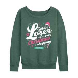 Women's - Mean Girls - Get In Loser Lightweight French Terry Wide Neck Long Sleeve Shirt - 1 of 4
