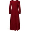 YESFASHION Boho Maxi Dress, Swing Shift Dress Women Tiered Midi High Waist V Neck Ruffle Puff Sleeve Casual Loose Flowy Swing - 3 of 4
