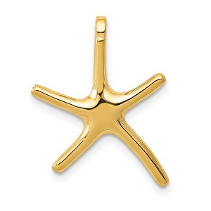 Black Bow Jewelry 14k Yellow Gold 15mm Polished Pencil Starfish Slide Pendant - 1 of 4
