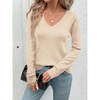 Long Sleeve V Neck Shirts for Women Fall Tops Lightweight Sweaters Dressy Casual Tunic Tops Outfits - 2 of 4