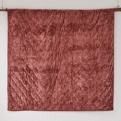 Luxurious King-Sized Reversible Red Velvet Quilt