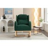 CAVINAS Modern Teddy Fabric Rocking Chair with Wooden Frame and Ergonomic Backrest, Upholstered Lounge Chair for Living Room and Bedroom - 4 of 4