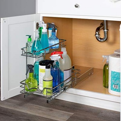 Chrome 2-Tier Under Sink Pull-Out Organizer