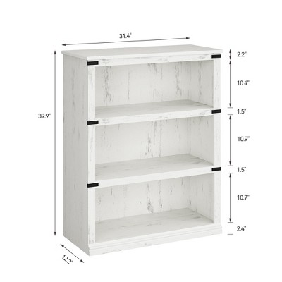 GustoWave 3 Tier Bookcase, Freestanding Wooden Bookshelf Storage Organizer Display Shelf, Bookcase Shelving Unit for Displa