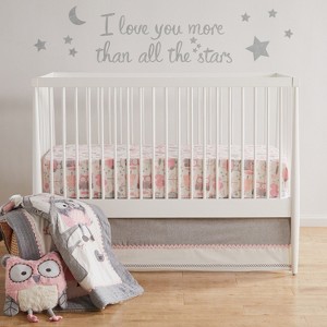 Night Owl Pink 5-Piece Nursery Crib Bedding Set - Levtex Baby - 1 of 4