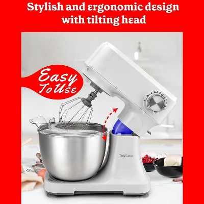 White 3.7-Qt Electric Stand Mixer with 10 Speeds