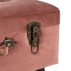 20" Velvet Upholstered Storage Stool Pink - Glitzhome: Mid-Century Modern, Removable Legs - 4 of 4