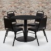 Flash Furniture 36'' Round Laminate Table Set with Round Base and 4 Trapezoidal Back Banquet Chairs - 2 of 2