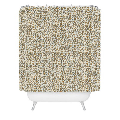 Holli Zollinger Leopard Gold Shower Curtain Brown - Deny Designs