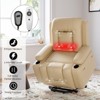 Large Power Lift Recliner Chair for Elderly, Faux Leather Reclining Sofa w/ Heat, Massage, Side Pocket & Cup Holder for Living Room,21" width - 4 of 4