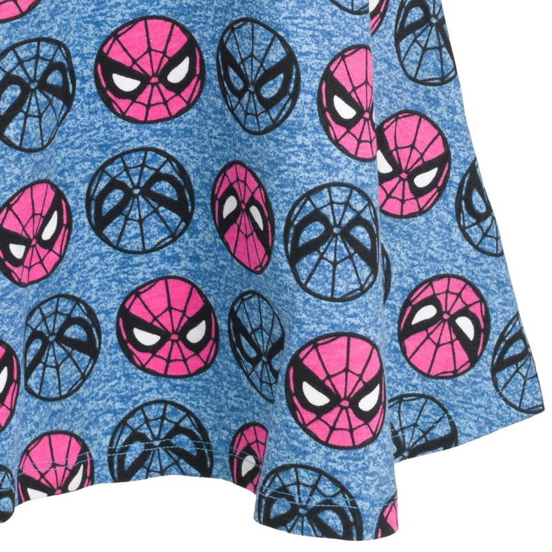 Marvel Spider-Man Girls French Terry Skater Dress Toddler to Big Kid, 4 of 7