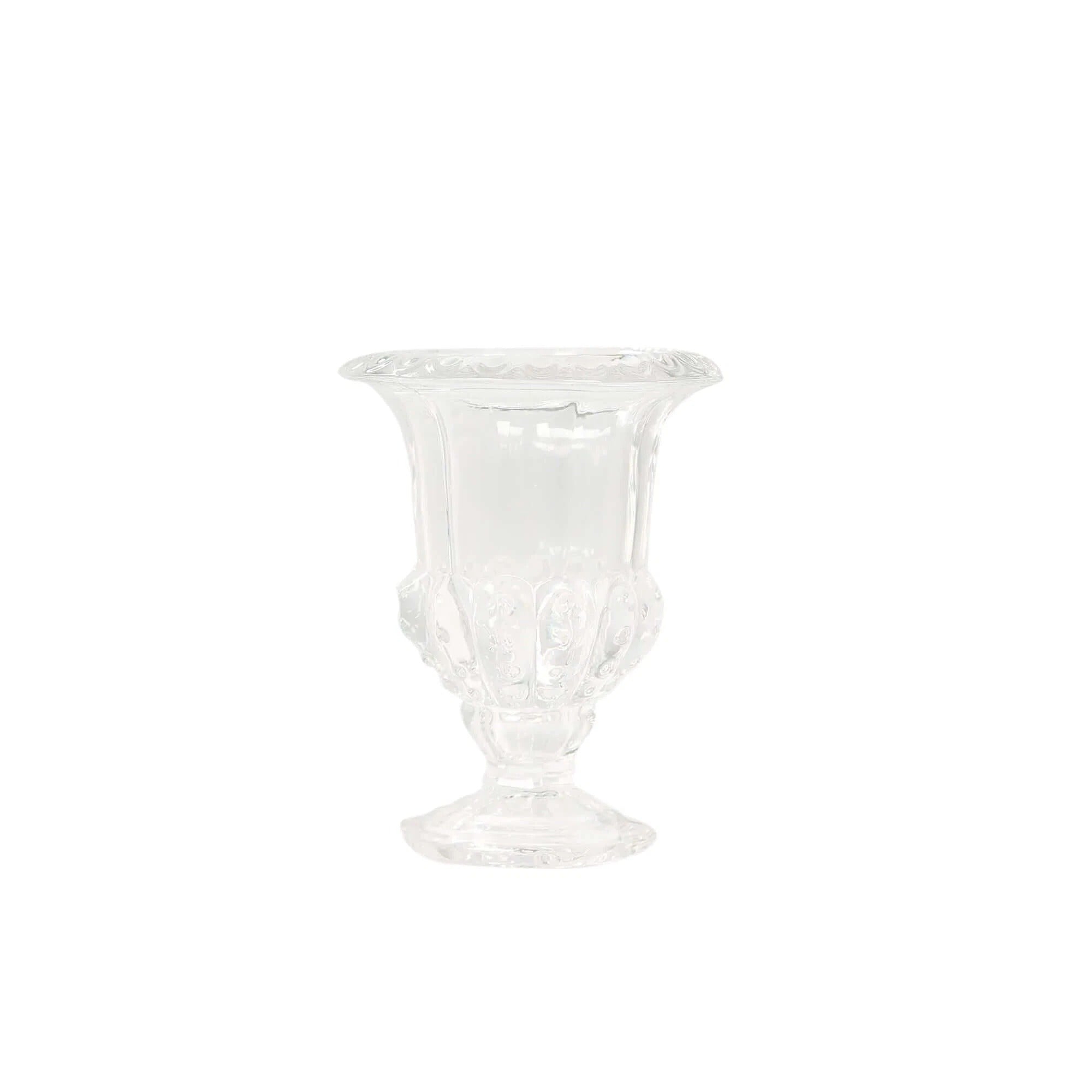Home Collection 2-Pack Classic Roman Urn Style Glass Flower Vases 6.5"Clear