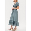 August Sky Women's U-neck Front Self Tie Midi Dress - image 3 of 4