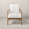 Boucle Upholstered Accent Arm Chair with Brass Details - Natural/Aged Oak - Hearth & Hand™ with Magnolia: Farmhouse Style, Target Exclusive - 3 of 4