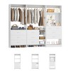 Besiost Set of 3 Closet Organizer System with Wood Drawers, 79-In Freestanding Wardrobe with Hanging Rods and Mirror - 4 of 4