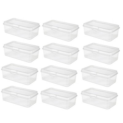 Sterilite Plastic FlipTop Latching Storage Box Container, Clear (12 Pack)