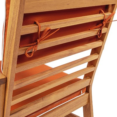 Barclay 4-Piece Orange and Teak Brown Acacia Wood Patio Set