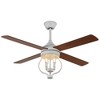 Bella Depot 52" Farmhouse Brown Wood Ceiling Fan 6-Speed Reversible Blades with Remote Control and Light Kit(Bulbs not Included) - 2 of 4