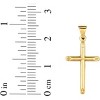 14k Yellow Gold 0.8" Classic Cylinder Tube Cross or 1" Classic Cross Charm Pendant with optional Adjustable Chain Necklace - 4 of 4
