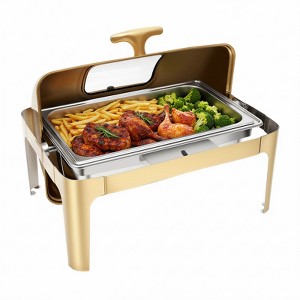 YIYIBYUS Chafing Dish Buffet Set, Rectangular Stainless Steel Buffet Warmer with Thick Frame - 1 of 4