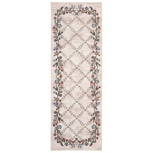 Washable Modern Floral Print Area Rugs for Living Room Bedroom, Indoor Farmhouse Home Decor Carpet for Dining Room Office - 1 of 4