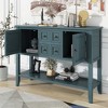 VYNXARIA 59-Inch Dark Blue Console Tables with Drawers and Bottom Shelf - 4 of 4
