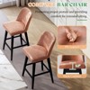 AMERLIFE Counter Bar Stools Set of 2, Brown Boucle Upholstered, Swivel with Back, 26" Seat - 4 of 4
