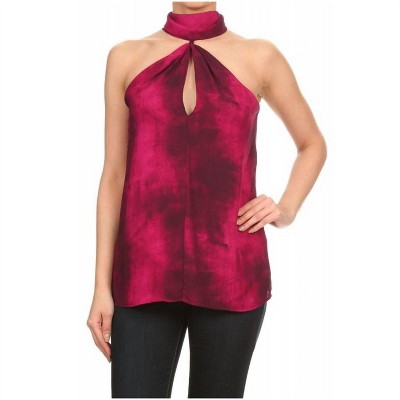 Women's High Neck Tie-dye Keyhole Top - ariella