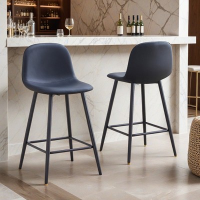 Linen Fabric Bar Chair Set - Two Pieces, Stable Comfort.Thoughtful Design of Rounded Backrest - Leovsnove