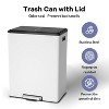 16 Gallon/60L Stainless Steel Step Trash Can, Dual Compartment with Removable Buckets, Soft-Close Lid - 2 of 4