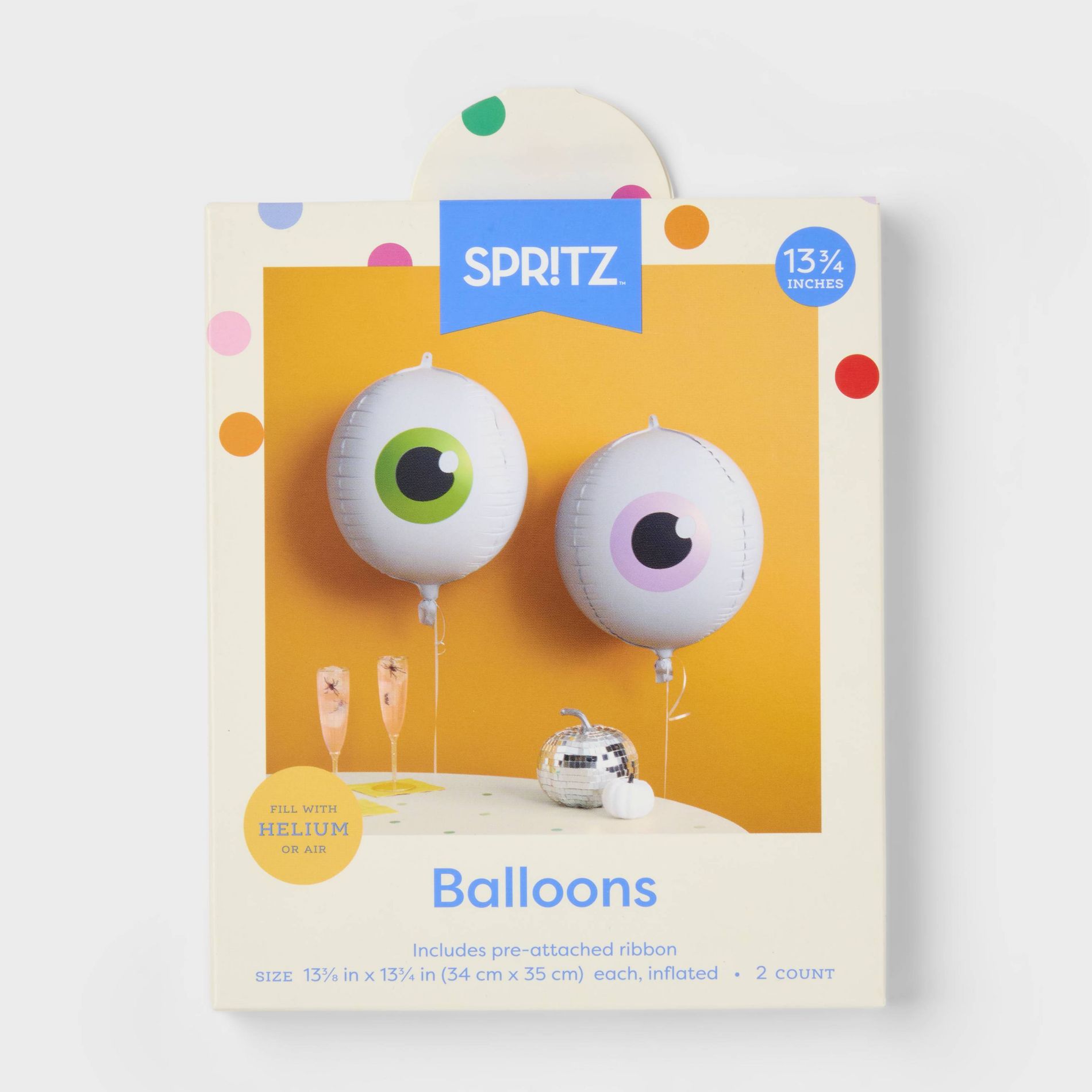 2ct Halloween Eye Ball Sphere Foil Balloon - Spritz™